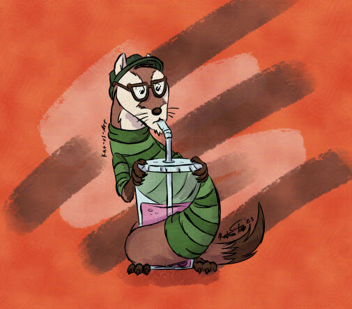 Hipster Marten Illustration
